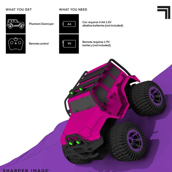 RC All-Terrain Phantom Destroyer Toy Car, Off Road Action Rugged Roll Bar Design - Picture 8 of 9
